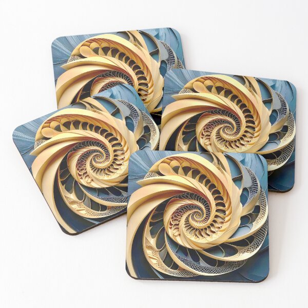 Item preview, Intricate Spiral Pattern Design in Obsidian and Gold designed and sold by Vicky Brago-Mitchell®.