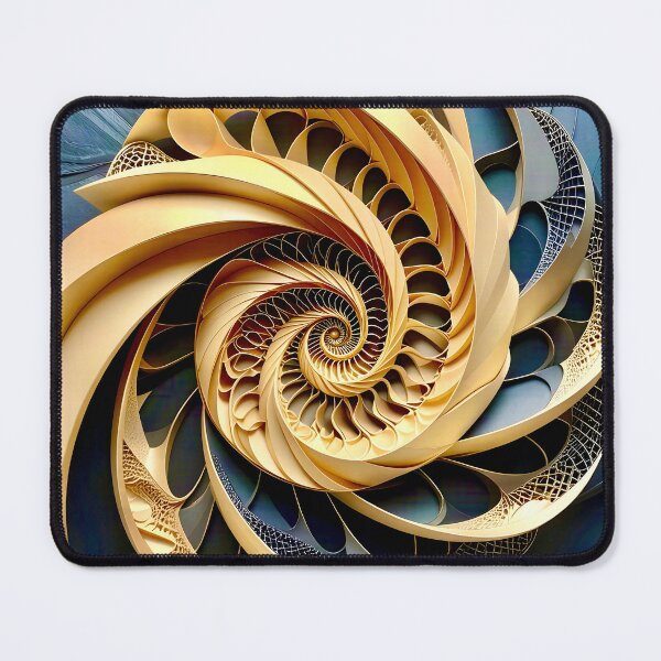 Item preview, Intricate Spiral Pattern Design in Obsidian and Gold designed and sold by Vicky Brago-Mitchell®.