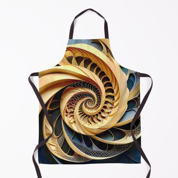 Item preview, Intricate Spiral Pattern Design in Obsidian and Gold designed and sold by Vicky Brago-Mitchell®.