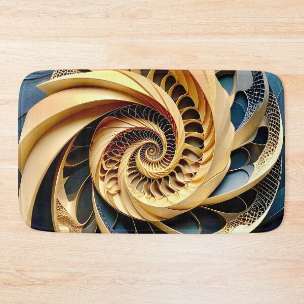 Item preview, Intricate Spiral Pattern Design in Obsidian and Gold designed and sold by Vicky Brago-Mitchell®.