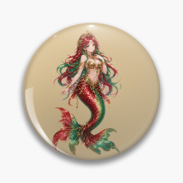 Item preview, Crimson Mermaid Goddess - Emerald & Gold Fantasy designed and sold by digitalbob60.