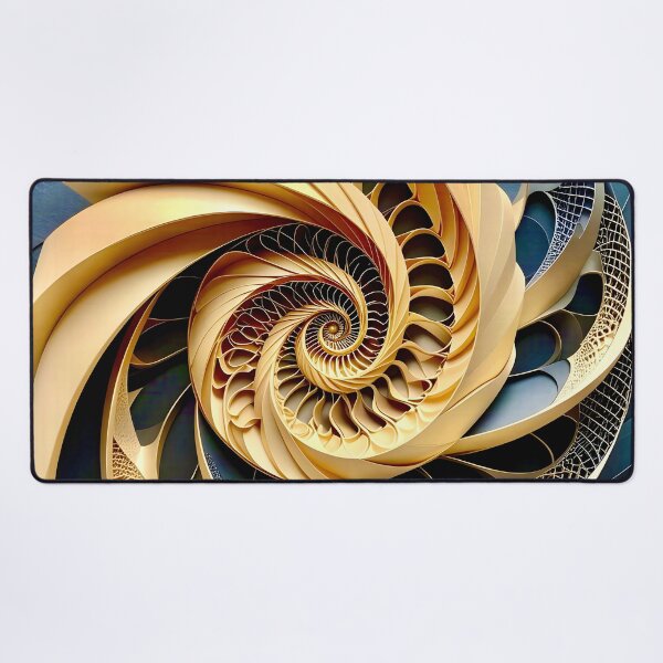 Item preview, Intricate Spiral Pattern Design in Obsidian and Gold designed and sold by Vicky Brago-Mitchell®.