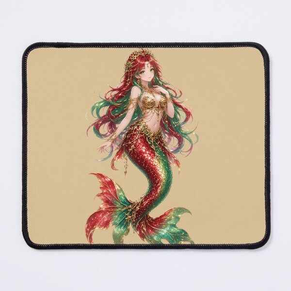 Item preview, Crimson Mermaid Goddess - Emerald & Gold Fantasy designed and sold by digitalbob60.
