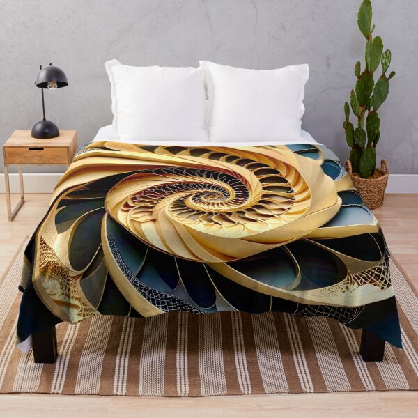 Item preview, Intricate Spiral Pattern Design in Obsidian and Gold designed and sold by Vicky Brago-Mitchell®.