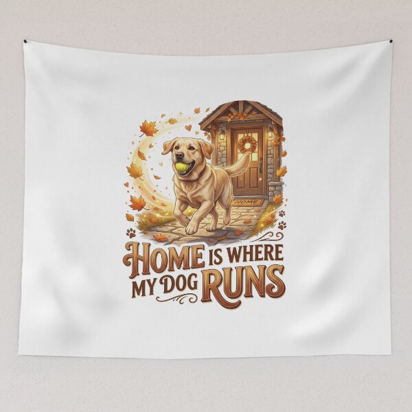 Item preview, Dog Home Labrador Running Artwork designed and sold by pradeepvisuals.