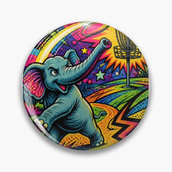 Item preview, Pop Art Elephant Disc Golfer designed and sold by DiscLula.