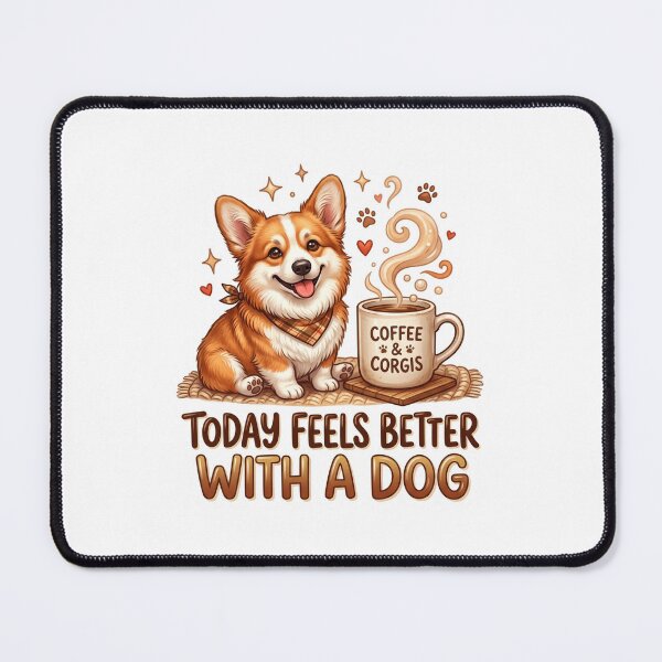 Item preview, Better With a Dog Cozy Corgi Artwork designed and sold by pradeepvisuals.