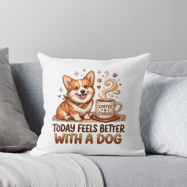 Item preview, Better With a Dog Cozy Corgi Artwork designed and sold by pradeepvisuals.