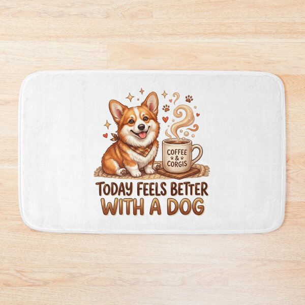 Item preview, Better With a Dog Cozy Corgi Artwork designed and sold by pradeepvisuals.