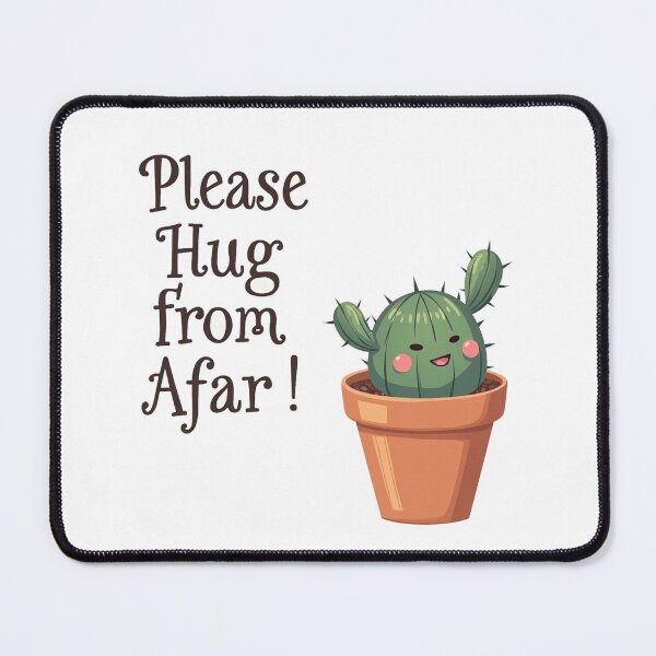 Item preview, Little cactus in a clay pot asking to be hugged from a distance designed and sold by Prints by Mat.