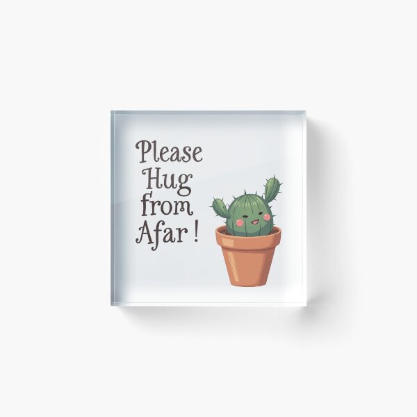 Item preview, Little cactus in a clay pot asking to be hugged from a distance designed and sold by Prints by Mat.