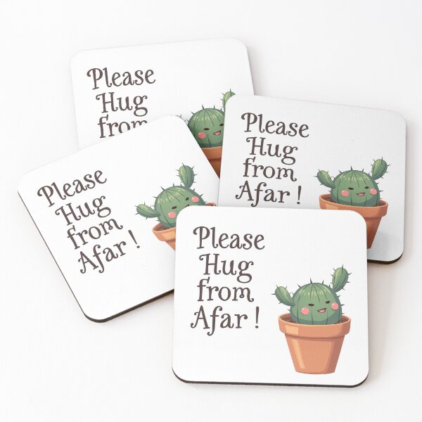 Item preview, Little cactus in a clay pot asking to be hugged from a distance designed and sold by Prints by Mat.
