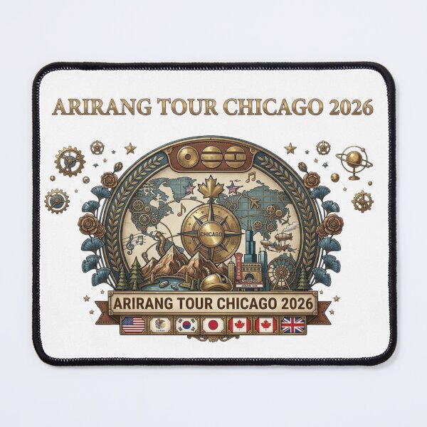 Item preview, BTS ARIRANG Tour Chicago 2026 Inspired Vintage Travel Design designed and sold by Palette & Hue.