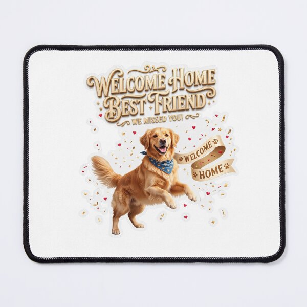 Item preview, Welcome Home Golden Retriever Greeting Art designed and sold by pradeepvisuals.