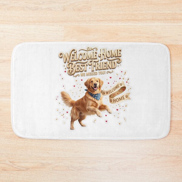 Item preview, Welcome Home Golden Retriever Greeting Art designed and sold by pradeepvisuals.