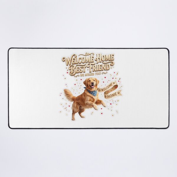 Item preview, Welcome Home Golden Retriever Greeting Art designed and sold by pradeepvisuals.