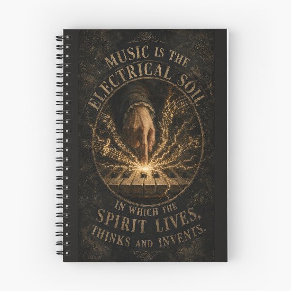 Item preview, Beethoven Quote: Music is the electrical soil in which the spirit lives, thinks and invents - Dark Academia Classical Music Creative Art designed and sold by DoReMiStudio.