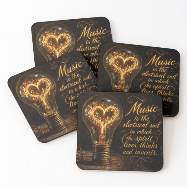 Item preview, Beethoven Quote: Music is the electrical soil in which the spirit lives, thinks and invents - Dark Academia Classical Music Creative Art designed and sold by DoReMiStudio.