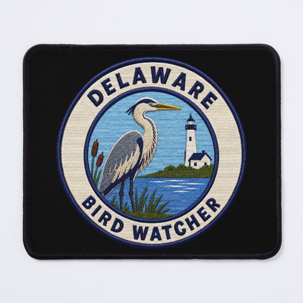 Item preview, Delaware Bird Watcher – Great Blue Heron Coastal Patch designed and sold by The-Drip-Studio.