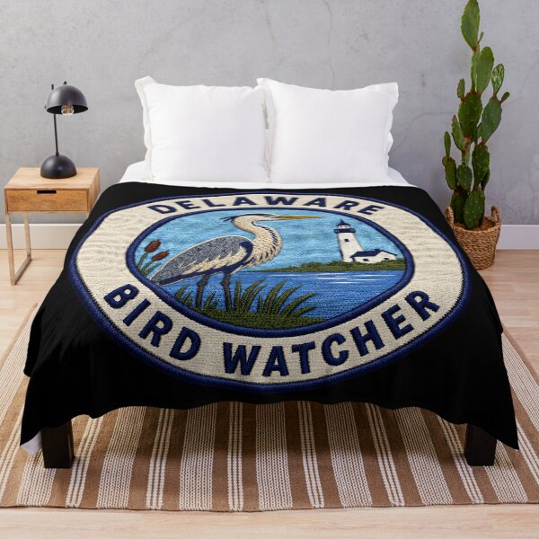 Item preview, Delaware Bird Watcher – Great Blue Heron Coastal Patch designed and sold by The-Drip-Studio.