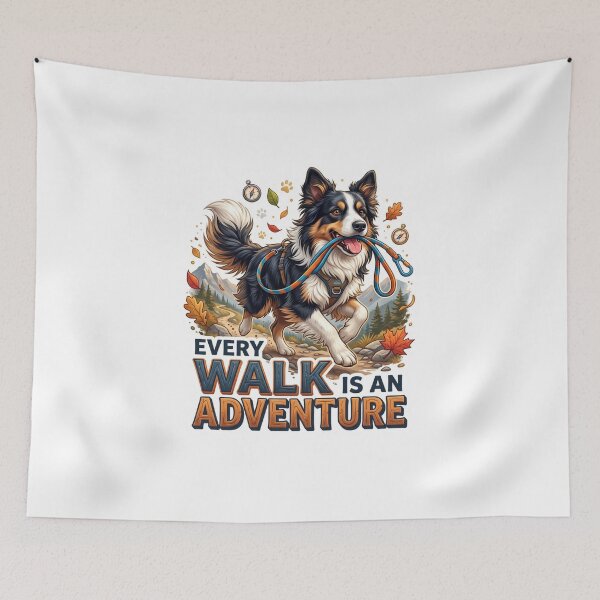 Item preview, Dog Adventure Border Collie Walking Art designed and sold by pradeepvisuals.
