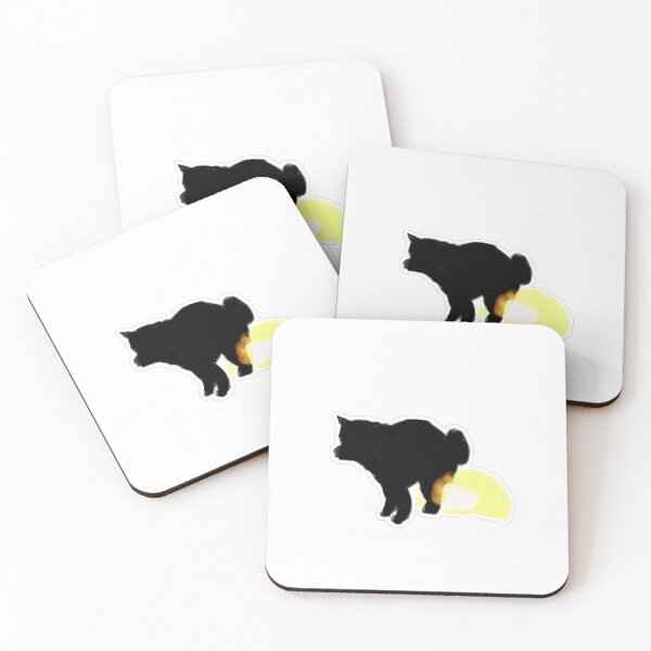 Item preview, Funny Squatting Black Cat Silhouette designed and sold by raun.draw.