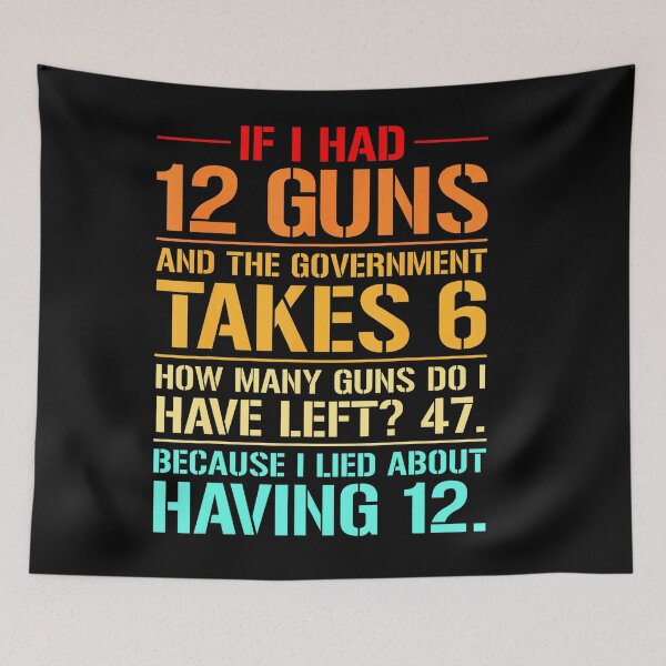 Item preview, Funny Second Amendment Math 12 Guns Government Humor designed and sold by HaytamShop.