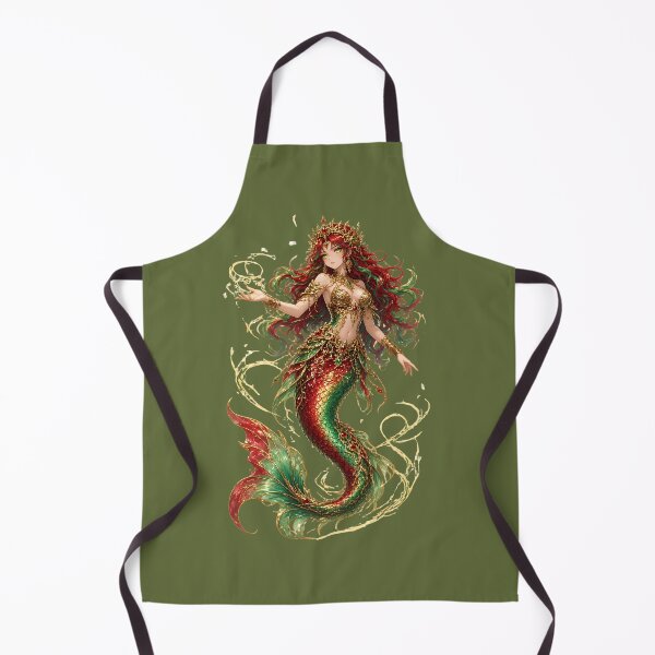 Item preview, Crimson Mermaid Goddess - Emerald & Gold Fantasy designed and sold by digitalbob60.