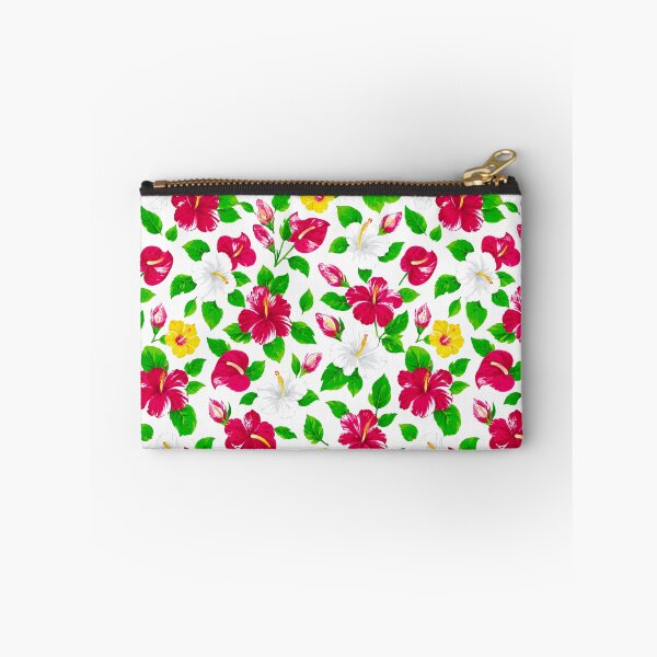 Item preview, Tropical Hibiscus Flower Pattern – Vibrant Pink, White & Yellow Floral Summer FashionPrint designed and sold by WheresMyMojo.