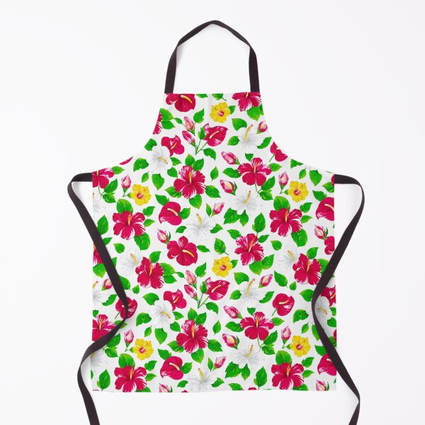 Item preview, Tropical Hibiscus Flower Pattern – Vibrant Pink, White & Yellow Floral Summer FashionPrint designed and sold by WheresMyMojo.