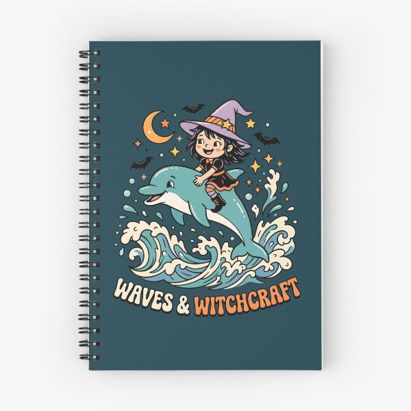 Item preview, "Waves & Witchcraft" Witch Riding Dolphin − Halloween Coastal Design designed and sold by Sea Gem.