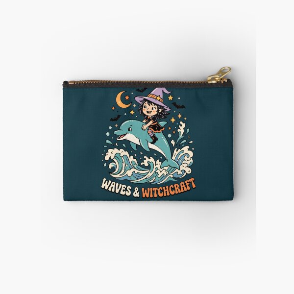 Item preview, "Waves & Witchcraft" Witch Riding Dolphin − Halloween Coastal Design designed and sold by Sea Gem.
