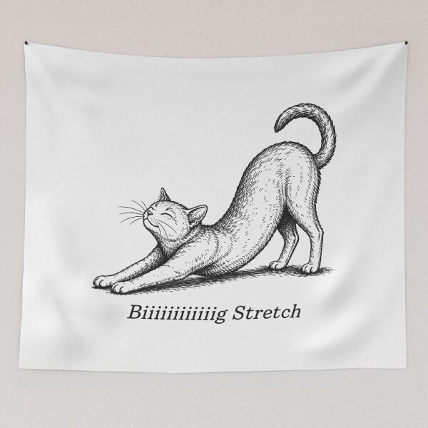 Item preview, Big Stretch Cute Funny Cat Stretching designed and sold by Eh Plus Designs.