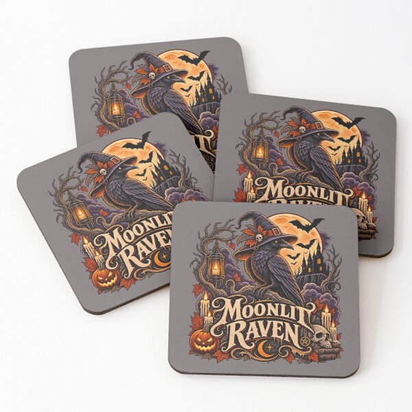 Item preview, Moonlit Raven Gothic Halloween Full Moon Vintage Design designed and sold by mocci10.