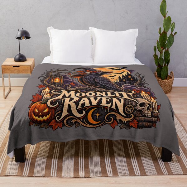 Item preview, Moonlit Raven Gothic Halloween Full Moon Vintage Design designed and sold by mocci10.