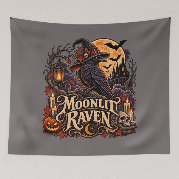 Item preview, Moonlit Raven Gothic Halloween Full Moon Vintage Design designed and sold by mocci10.
