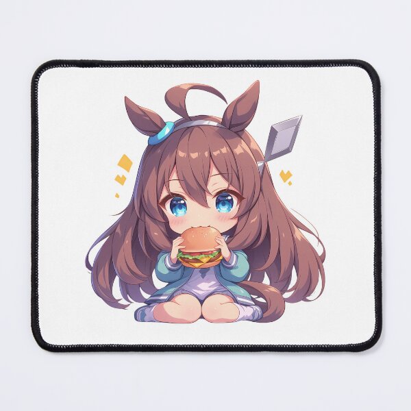 Item preview, Mihono Bourbon Uma Musume Pretty Derby Chibi Kawaii Burger Sweet Anime Girl Moment designed and sold by Dashsopaner.