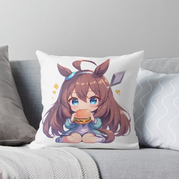Item preview, Mihono Bourbon Uma Musume Pretty Derby Chibi Kawaii Burger Sweet Anime Girl Moment designed and sold by Dashsopaner.