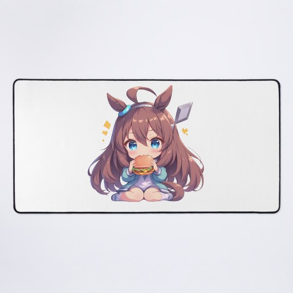 Item preview, Mihono Bourbon Uma Musume Pretty Derby Chibi Kawaii Burger Sweet Anime Girl Moment designed and sold by Dashsopaner.