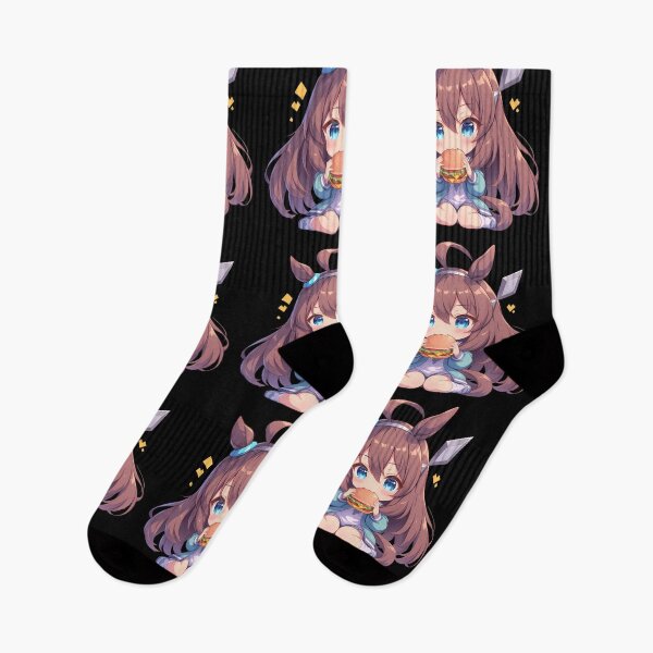 Item preview, Mihono Bourbon Uma Musume Pretty Derby Chibi Kawaii Burger Sweet Anime Girl Moment designed and sold by Dashsopaner.