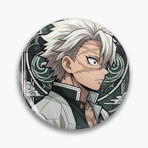 Item preview, Sanemi Shinazugawa Demon Slayer Stained Glass Noble Wind Portrait designed and sold by mildaclairmo.