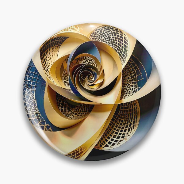 Item preview, Intricate Geometric Gold and Blue Design designed and sold by Vicky Brago-Mitchell®.