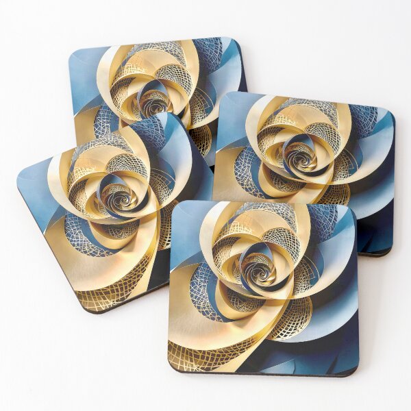Item preview, Intricate Geometric Gold and Blue Design designed and sold by Vicky Brago-Mitchell®.