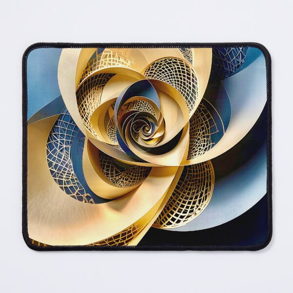 Item preview, Intricate Geometric Gold and Blue Design designed and sold by Vicky Brago-Mitchell®.