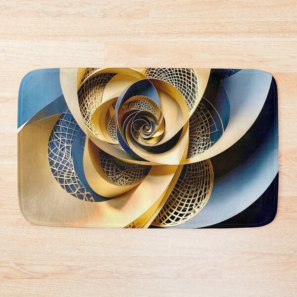 Item preview, Intricate Geometric Gold and Blue Design designed and sold by Vicky Brago-Mitchell®.