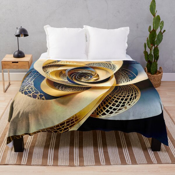 Item preview, Intricate Geometric Gold and Blue Design designed and sold by Vicky Brago-Mitchell®.
