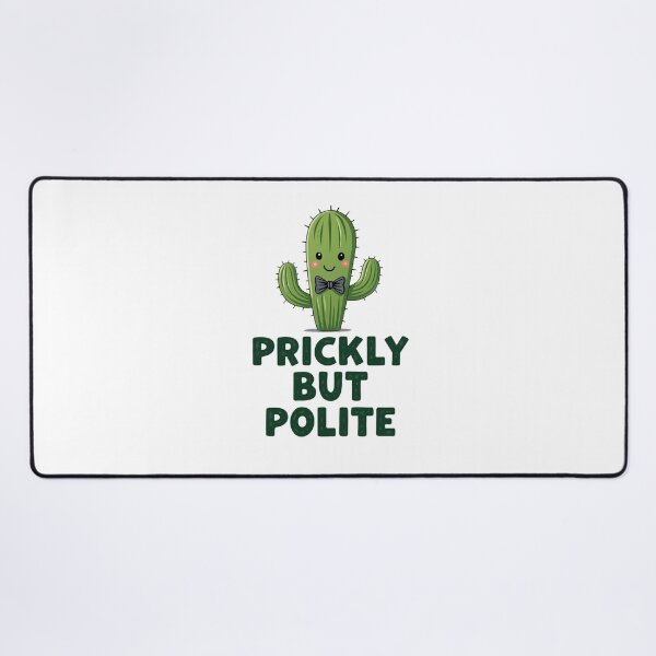 Item preview, Cute cactus wearing a bow tie with Prickly But Polite text designed and sold by Prints by Mat.