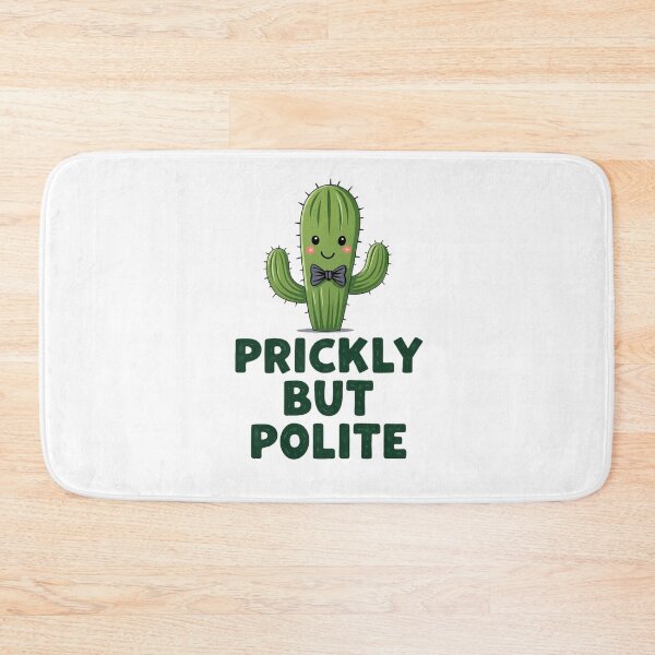 Item preview, Cute cactus wearing a bow tie with Prickly But Polite text designed and sold by Prints by Mat.