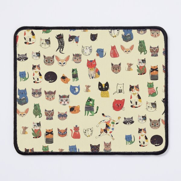 Item preview, Whimsical Colorful Cats Pattern Design designed and sold by ArtivoNest.