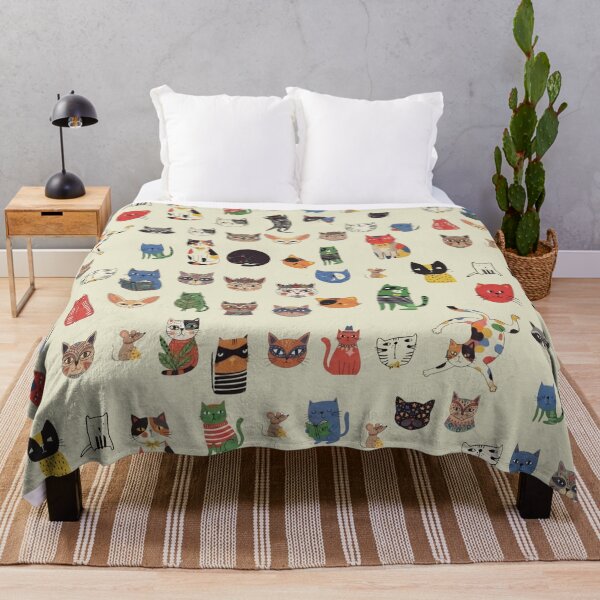 Item preview, Whimsical Colorful Cats Pattern Design designed and sold by ArtivoNest.